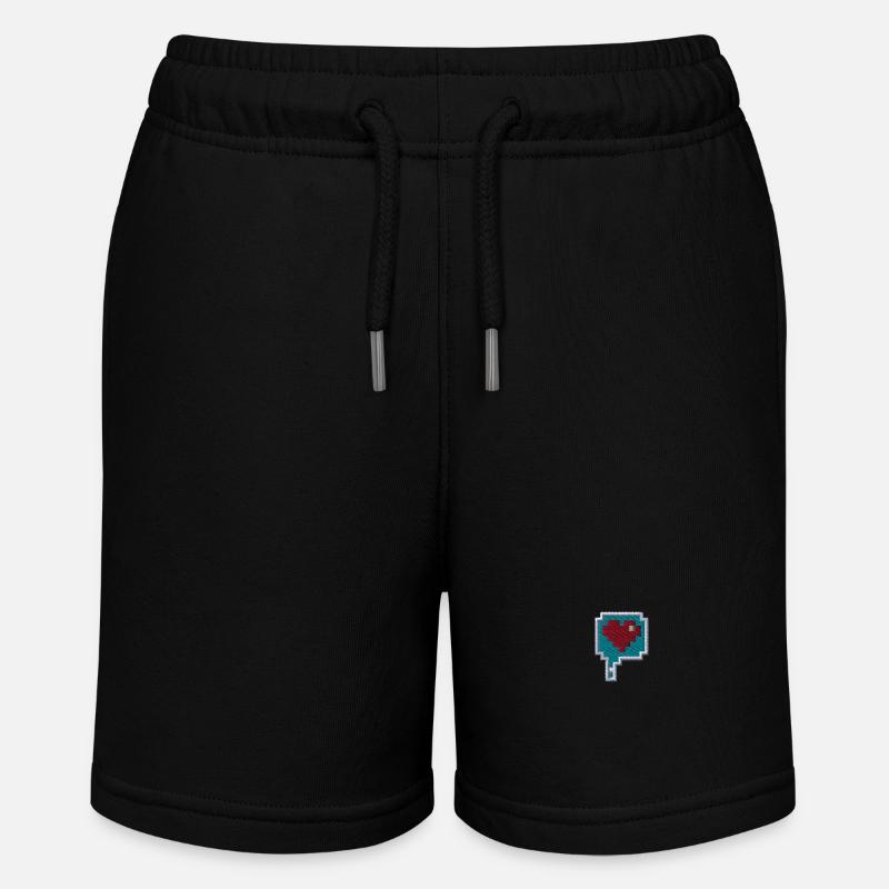 Cuore Pixel - Pantaloncini sportivi ecologici MINI BOLTER per ragazzi di Stanley/Stella - nero