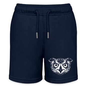 Eule / Uhu / Kauz - Stanley/Stella Teenager Bio-Joggingshorts MINI BOLTER - Navy - Vorne