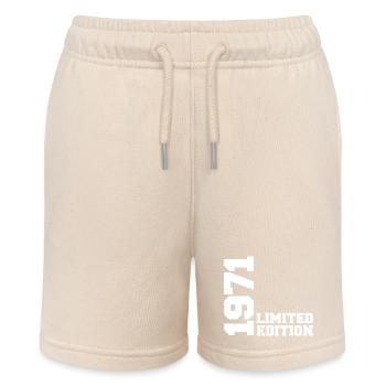Vintage 1971 Classic 1971 Anniversary Gift - Stanley/Stella MINI BOLTER Organic Teen Jogging Shorts - soft Ecru - Front
