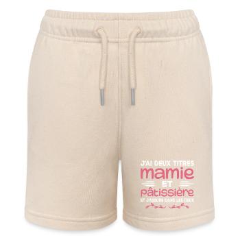 Oma und Konditor | Oma | Gebäck - Stanley/Stella Teenager Bio-Joggingshorts MINI BOLTER - Natur - Vorne