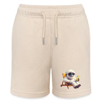Yeti Monster im Sonnenstuhl - Stanley/Stella Teenager Bio-Joggingshorts MINI BOLTER - Natur - Vorne