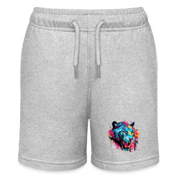Panther Animal Freedom World Wildlife Abstract - Stanley/Stella MINI BOLTER Organic Teen Jogging Shorts - navy - Front