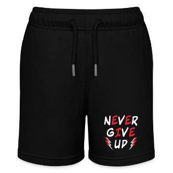 Never Give Up - Encourage - Motivate - Strength - Stanley/Stella MINI BOLTER Organic Teen Jogging Shorts - black - Front