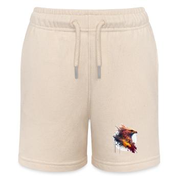 Aigle rouge aux yeux jaunes et cercle blanc - Short bio MINI BOLTER Stanley/Stella Ado - écru doux - Devant