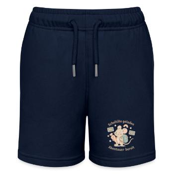 Schultüte geladen – Abenteuer bereit - Stanley/Stella Teenager Bio-Joggingshorts MINI BOLTER - Navy - Vorne
