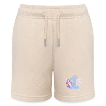 Erster Geburtstag Meerjungfrau Mädchen Kinder 1. - Stanley/Stella Teenager Bio-Joggingshorts MINI BOLTER - Natur - Vorne