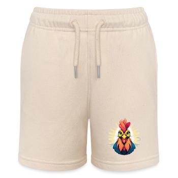 Hen - Rooster - Nature - Vegetable garden - Gardening - Stanley/Stella MINI BOLTER Organic Teen Jogging Shorts - soft Ecru - Front