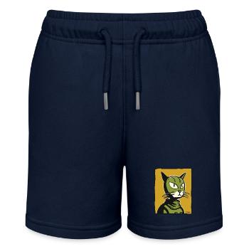 Einzigartige Katze für dich - Stanley/Stella Teenager Bio-Joggingshorts MINI BOLTER - Navy - Vorne