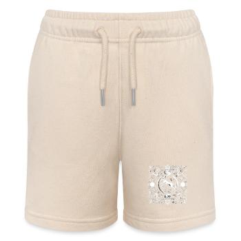 Easter Ostara Eostre Pagan Spring Hare - Stanley/Stella MINI BOLTER Organic Teen Jogging Shorts - soft Ecru - Front