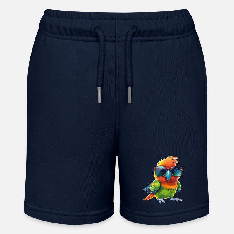 Perroquet cool avec des lunettes de soleil - Short bio MINI BOLTER Stanley/Stella Ado - bleu marine