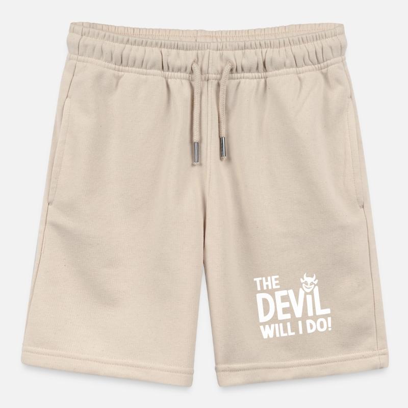 The Devil will I do German Denglish proverb Stanley/Stella MINI BOLTER Organic Teen Jogging Shorts