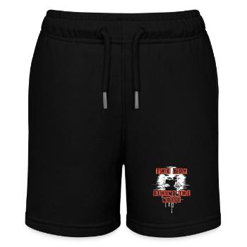 Drummer Boy Schlagzeuger Drumset Silhouette - Stanley/Stella MINI BOLTER Organic Teen Jogging Shorts - black - Front