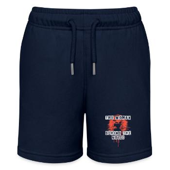Drummer Woman Schlagzeugerin Girls Band - Stanley/Stella Teenager Bio-Joggingshorts MINI BOLTER - Navy - Vorne