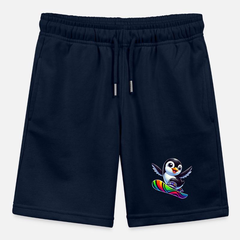 Süßer Pinguin Snowboard Comic Winterspaß Stanley/Stella Teenager Bio-Joggingshorts MINI BOLTER