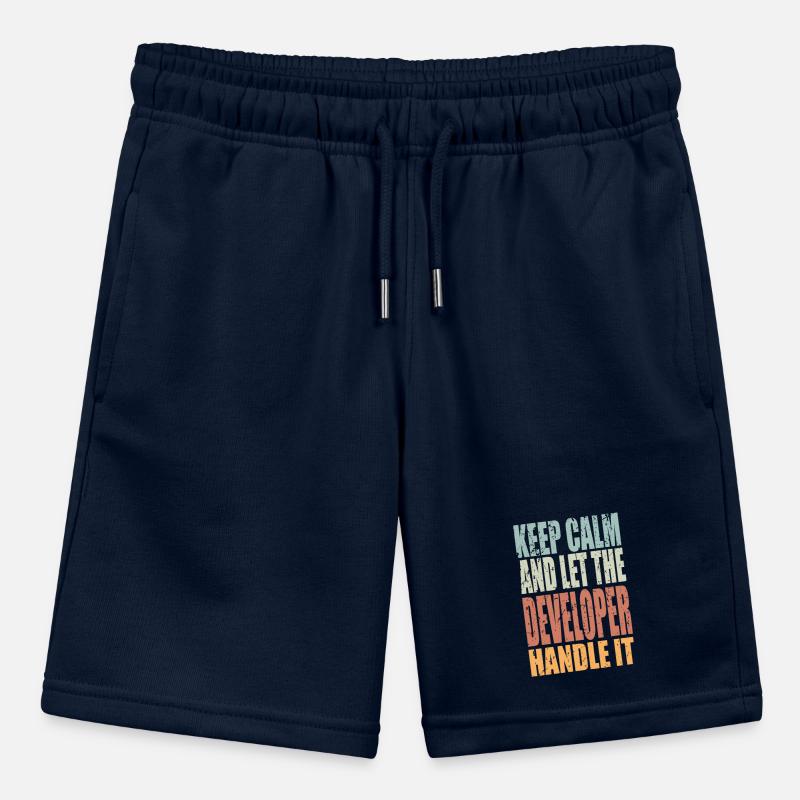 Keep Calm Developer Saying Developer Gift Stanley/Stella MINI BOLTER Organic Teen Jogging Shorts