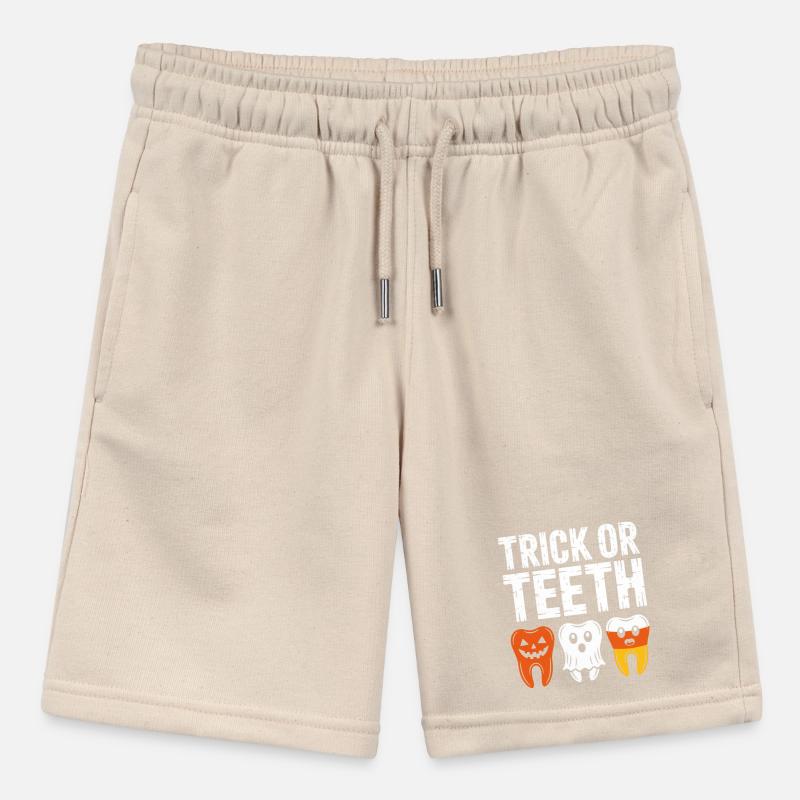 Trick oder Teeth Halloween-T-Shirt Stanley/Stella Teenager Bio-Joggingshorts MINI BOLTER