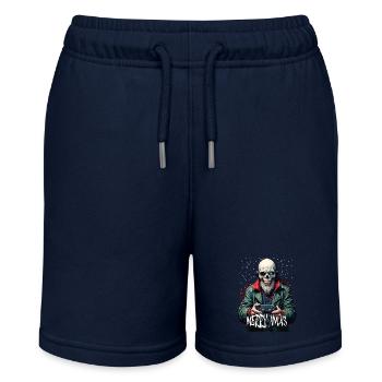 Merry Xmas Gamer Skull Design - Stanley/Stella MINI BOLTER Organic Teen Jogging Shorts - navy - Front