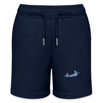 Rafting Silhouette Wildwasser Schlauchboot Fluss - Stanley/Stella Teenager Bio-Joggingshorts MINI BOLTER - Navy - Vorne
