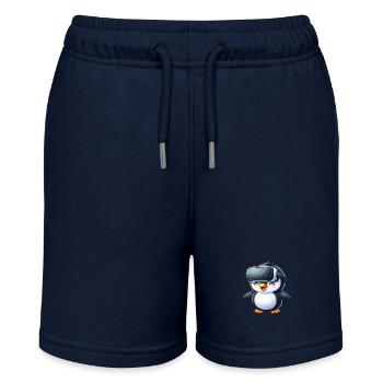 Pinguin VR Gamer Zukunft Science Fiction - Stanley/Stella Teenager Bio-Joggingshorts MINI BOLTER - Navy - Vorne