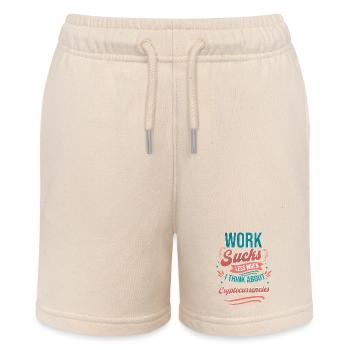 Arbeit ist weniger, wenn ich darüber nachdenke - Stanley/Stella Teenager Bio-Joggingshorts MINI BOLTER - Natur - Vorne