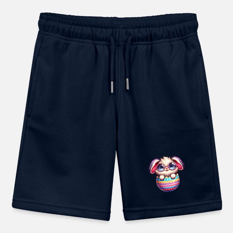Cute Easter bunny in egg with glasses Stanley/Stella MINI BOLTER Organic Teen Jogging Shorts
