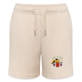 Münchner Kindl and Dachshund in the Ferris Wheel - Stanley/Stella MINI BOLTER Organic Teen Jogging Shorts - soft Ecru - Front