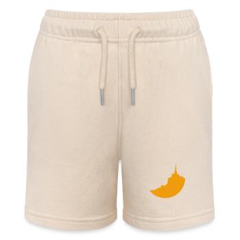 Mont Saint Michel mit gelber Silhouette - Stanley/Stella Teenager Bio-Joggingshorts MINI BOLTER - Natur - Vorne