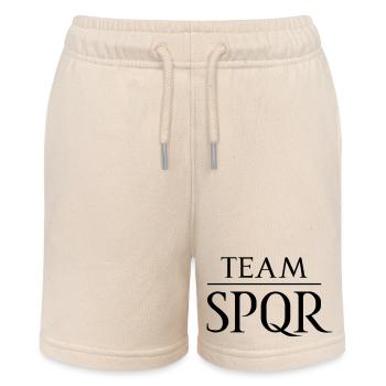 Team SPQR Logo Vektor Dunkel - Stanley/Stella Teenager Bio-Joggingshorts MINI BOLTER - Natur - Vorne