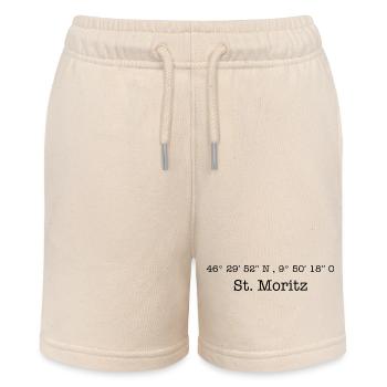 Coordinates Sankt Moritz Switzerland - Stanley/Stella MINI BOLTER Organic Teen Jogging Shorts - soft Ecru - Front