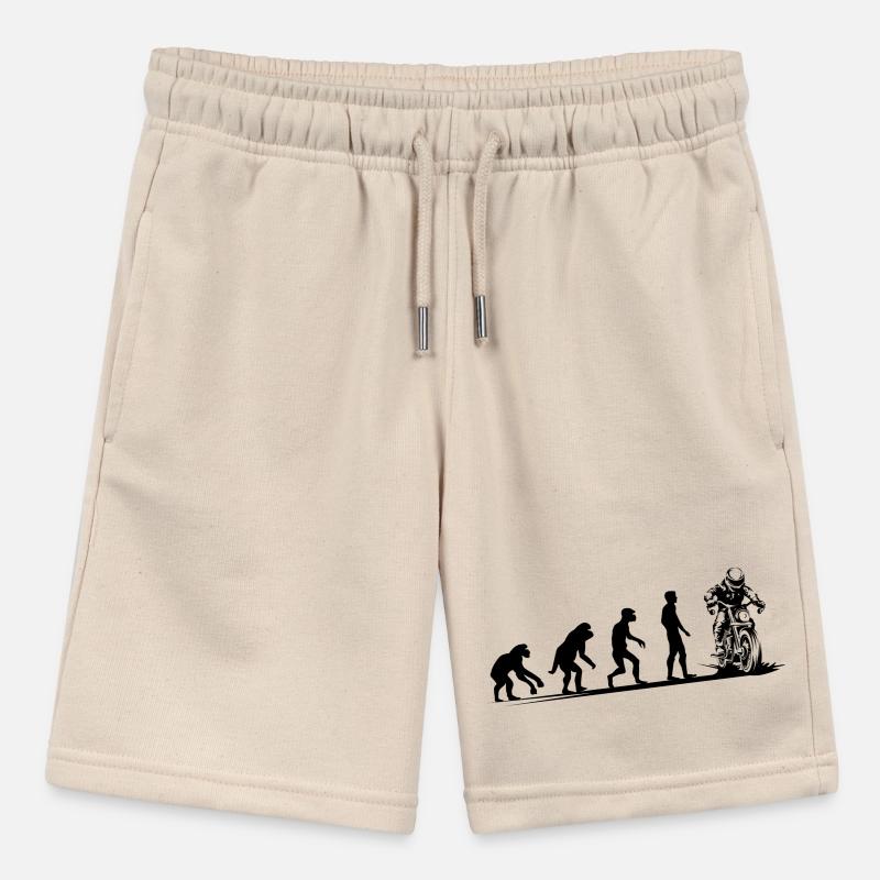 Motorcycle Evolution Funny Biker Cafe Racer Icon Stanley/Stella MINI BOLTER Organic Teen Jogging Shorts