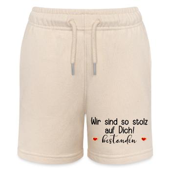 STOLZ ABSCHLUSS BESTANDEN SPRÜCHE - Stanley/Stella Teenager Bio-Joggingshorts MINI BOLTER - Natur - Vorne