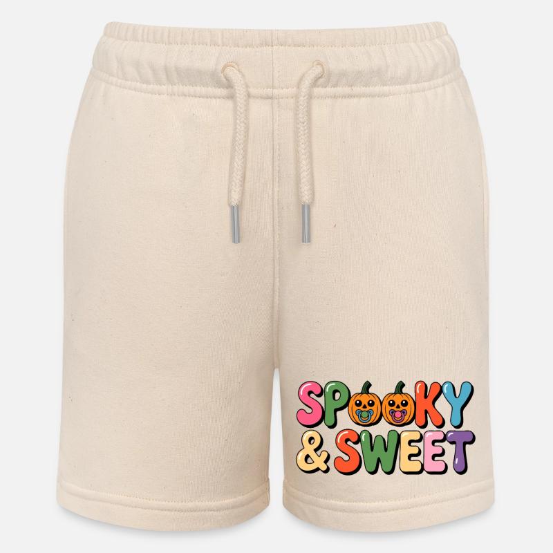 Motif d’Halloween effrayant et doux - Short bio MINI BOLTER Stanley/Stella Ado - écru doux