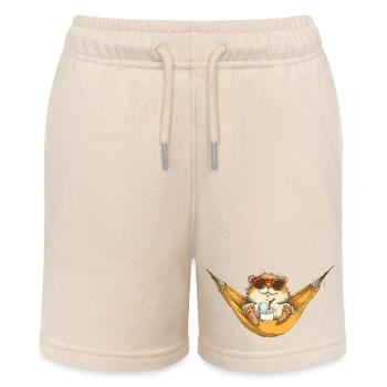 Sommerhamster im Hängematte Stil - Stanley/Stella Teenager Bio-Joggingshorts MINI BOLTER - Natur - Vorne