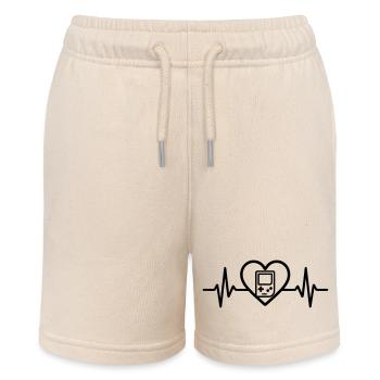 Herz Retrogaming – Tragbare Retro-Konsole - Stanley/Stella Teenager Bio-Joggingshorts MINI BOLTER - Natur - Vorne