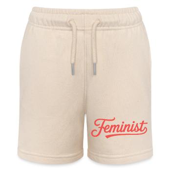 Feministisch – Feminismus Logo T-Shirt - Stanley/Stella Teenager Bio-Joggingshorts MINI BOLTER - Natur - Vorne