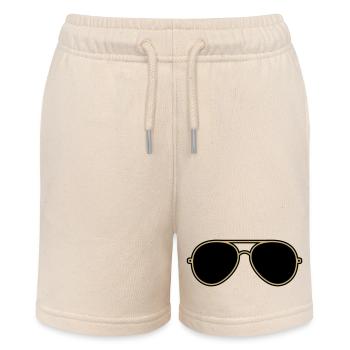 Iconic Gold & Black Aviator Goggles - Stanley/Stella MINI BOLTER Organic Teen Jogging Shorts - soft Ecru - Front