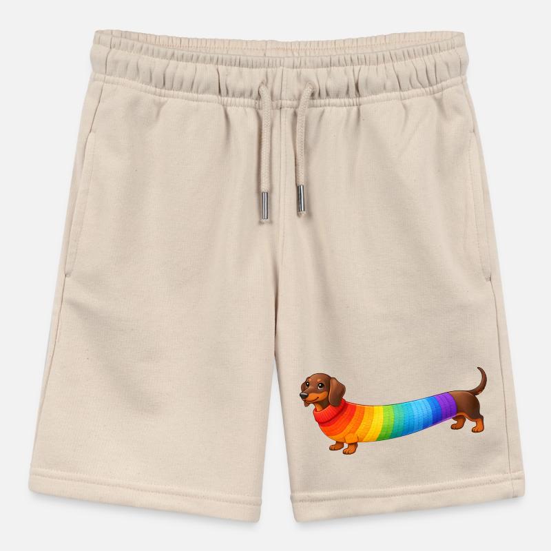 Dackel mit Regenbogen Pullover  Stanley/Stella Teenager Bio-Joggingshorts MINI BOLTER