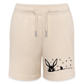 Cute bunny in the snow - Stanley/Stella MINI BOLTER Organic Teen Jogging Shorts - soft Ecru - Front