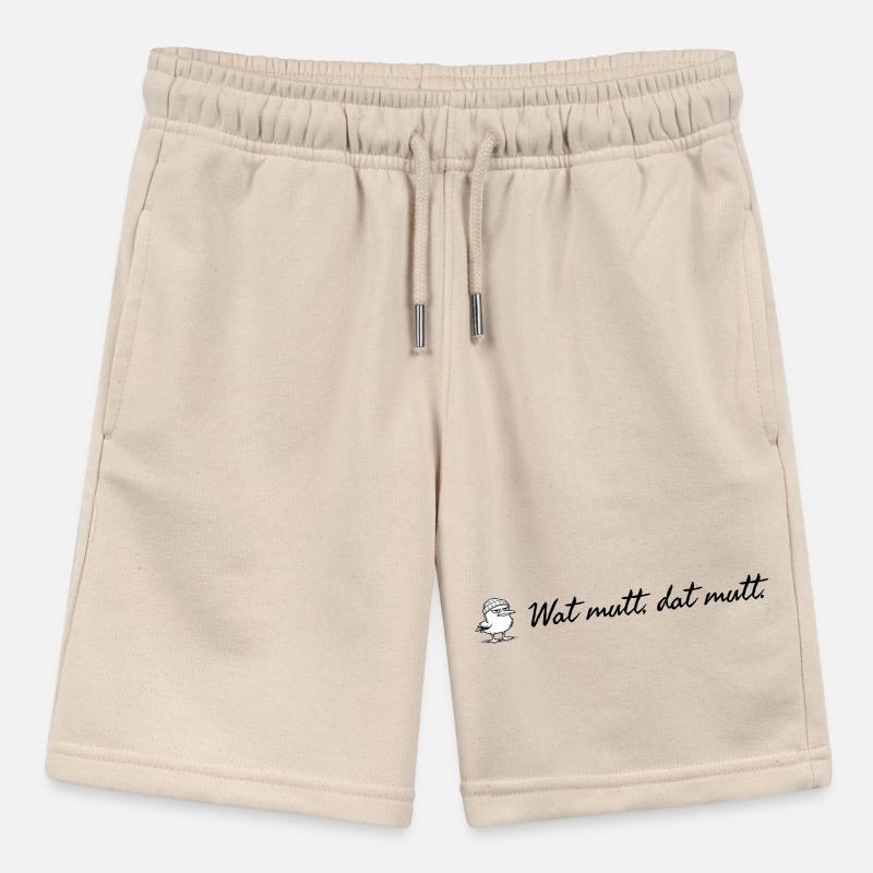 Wat mutt dat mutt plattdeutscher Spruch mit Möwe Stanley/Stella Teenager Bio-Joggingshorts MINI BOLTER