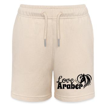 Araber Love Herz Pferdekopf - Stanley/Stella Teenager Bio-Joggingshorts MINI BOLTER - Natur - Vorne