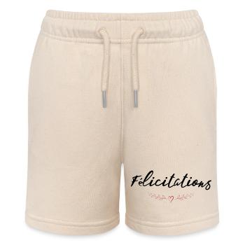 WELL DONE. CONGRATULATIONS. BIRTH. ANNIVERSARY. FERRY - Stanley/Stella MINI BOLTER Organic Teen Jogging Shorts - soft Ecru - Front