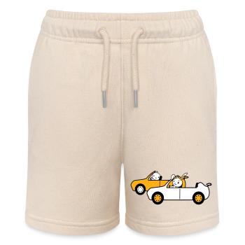 Hase Vogel Küken 2 Auto fahren Team Zwei Freunde - Stanley/Stella Teenager Bio-Joggingshorts MINI BOLTER - Natur - Vorne