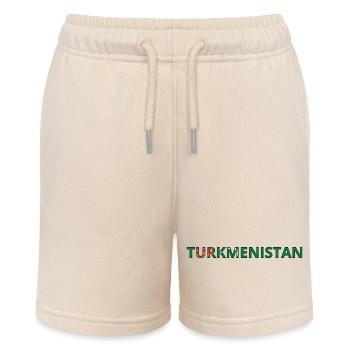 Flag of Turkmenistan - Stanley/Stella MINI BOLTER Organic Teen Jogging Shorts - soft Ecru - Front