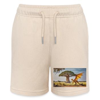 Realistischer orangefarbener Drache in einer afrikanischen Wüste - Stanley/Stella Teenager Bio-Joggingshorts MINI BOLTER - Natur - Vorne