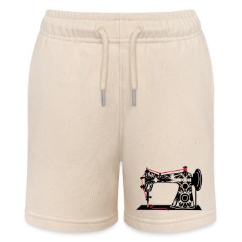 nostalgisch antike Retro Nähmaschine - Stanley/Stella Teenager Bio-Joggingshorts MINI BOLTER - Natur - Vorne