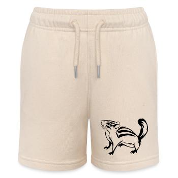 Outlined cute chipmunk - Stanley/Stella MINI BOLTER Organic Teen Jogging Shorts - soft Ecru - Front