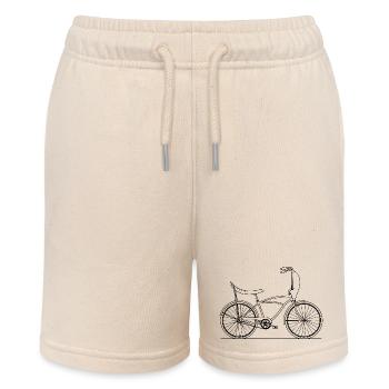 Bonanza Bicycle Icon – Chopper Style Design - Stanley/Stella MINI BOLTER Organic Teen Jogging Shorts - soft Ecru - Front