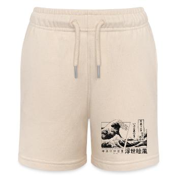 die große Welle vor Kanagawa Japan - Stanley/Stella Teenager Bio-Joggingshorts MINI BOLTER - Natur - Vorne