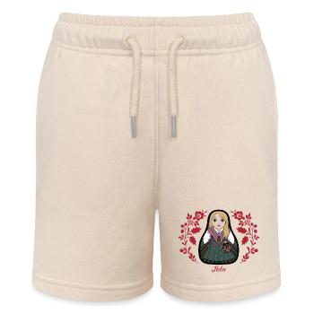 Ilsbostinta mit Blumen. - Stanley/Stella Teenager Bio-Joggingshorts MINI BOLTER - Natur - Vorne