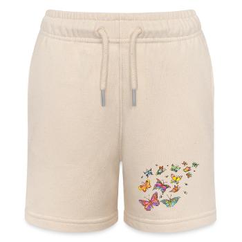 Butterflies - Stanley/Stella MINI BOLTER Organic Teen Jogging Shorts - soft Ecru - Front